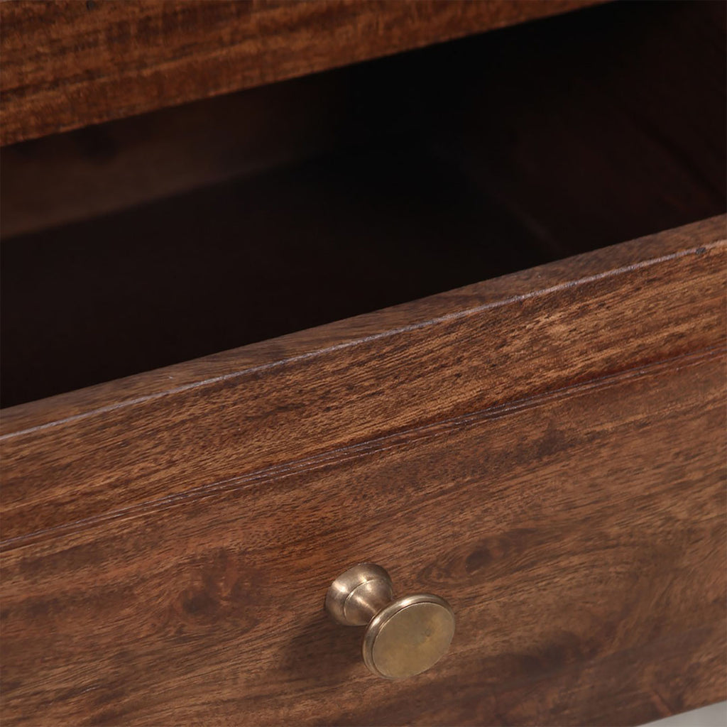 Bilbao Acacia Wood 2 Drawer Console Table – Washed Walnut