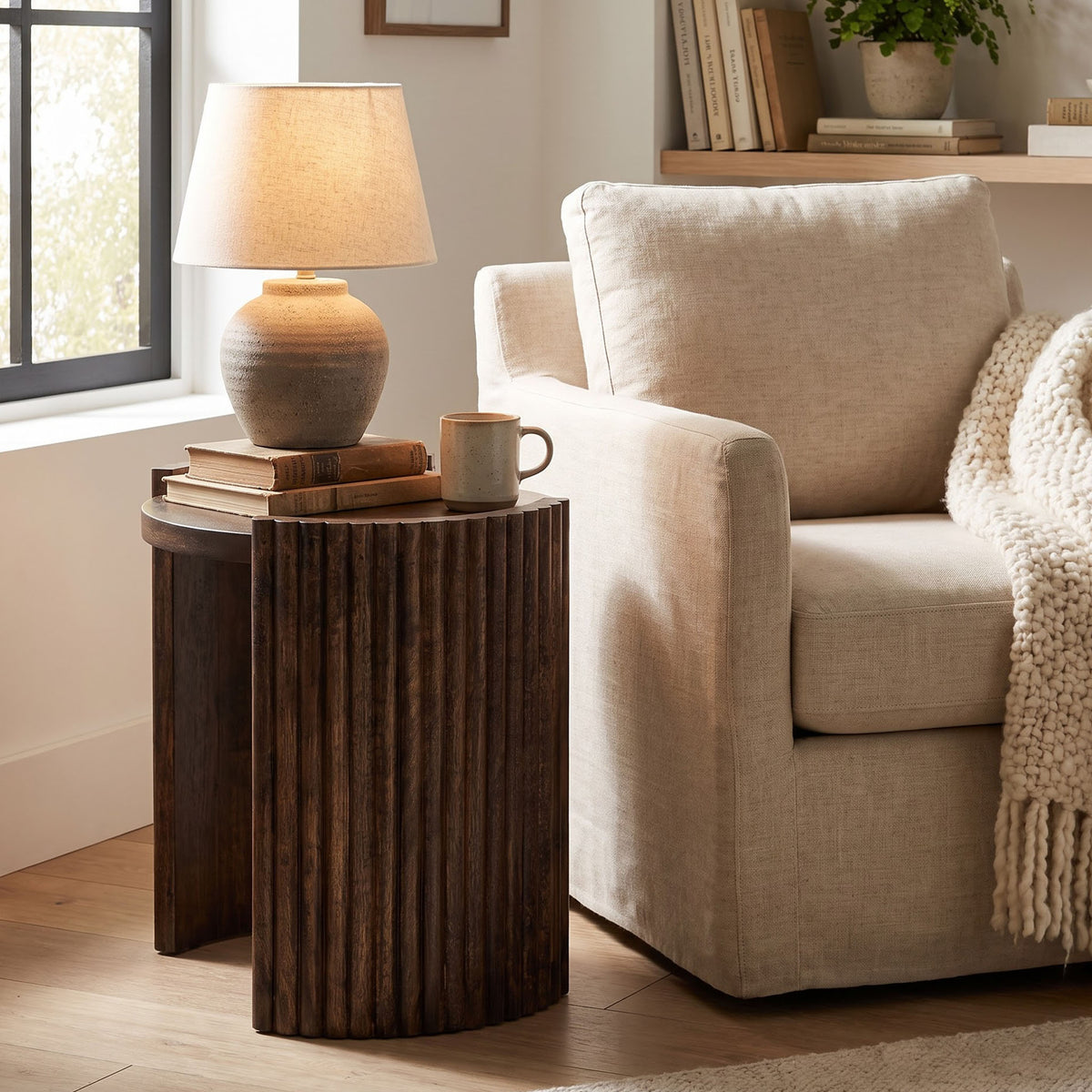 Bali Mango Wood Round Side Table