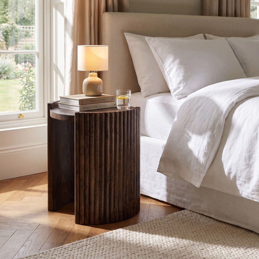 Bali Mango Wood Round Side Table