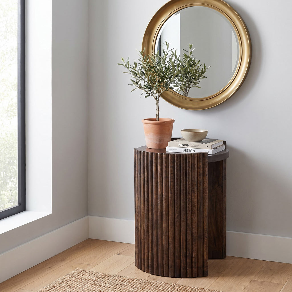 Bali Mango Wood Round Side Table