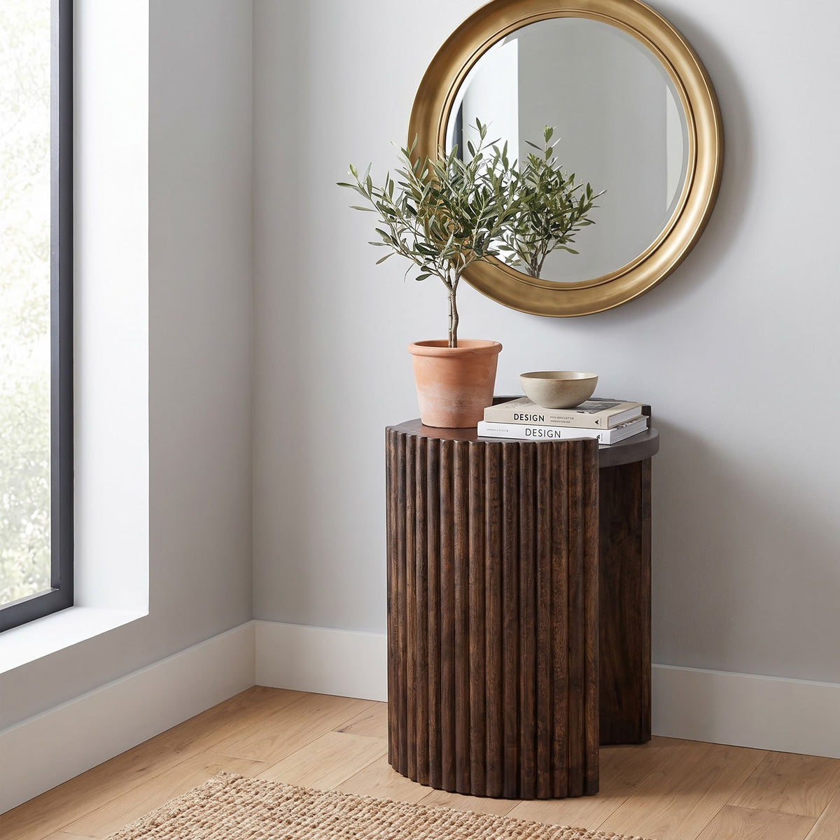 Bali Mango Wood Round Side Table
