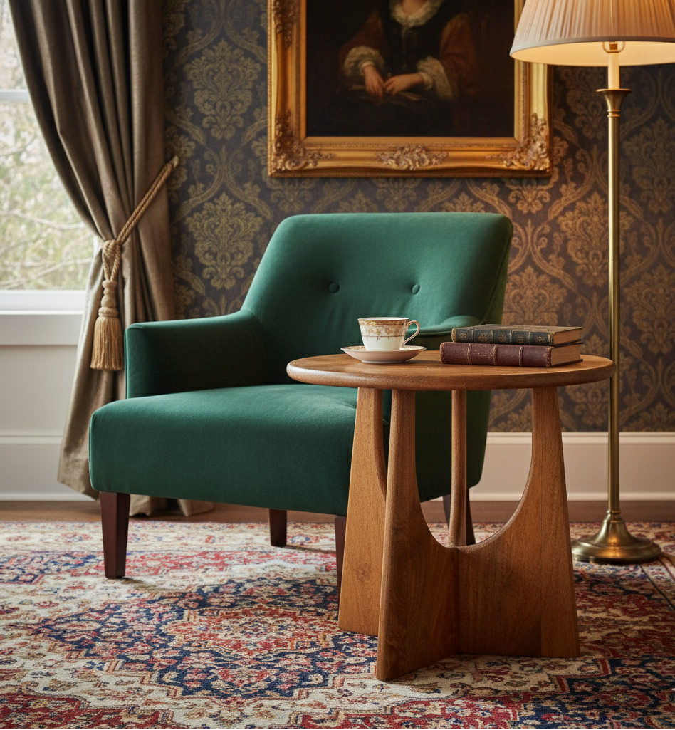 Basque Oval Mango Wood Side Table