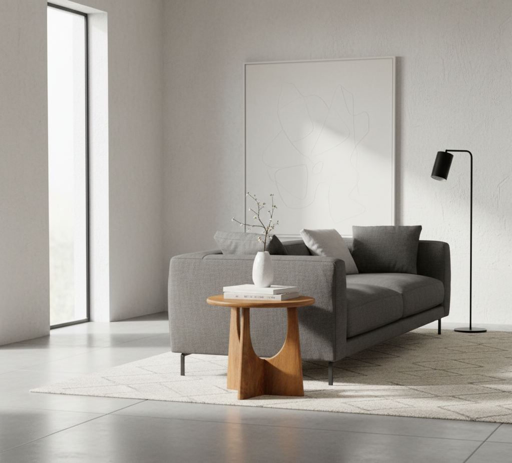Basque Oval Mango Wood Side Table