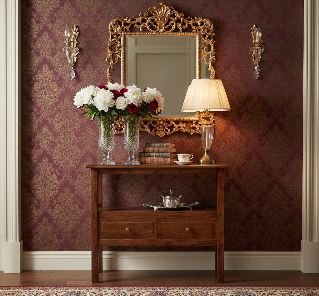 Bilbao Acacia Wood 2 Drawer Console Table – Washed Walnut