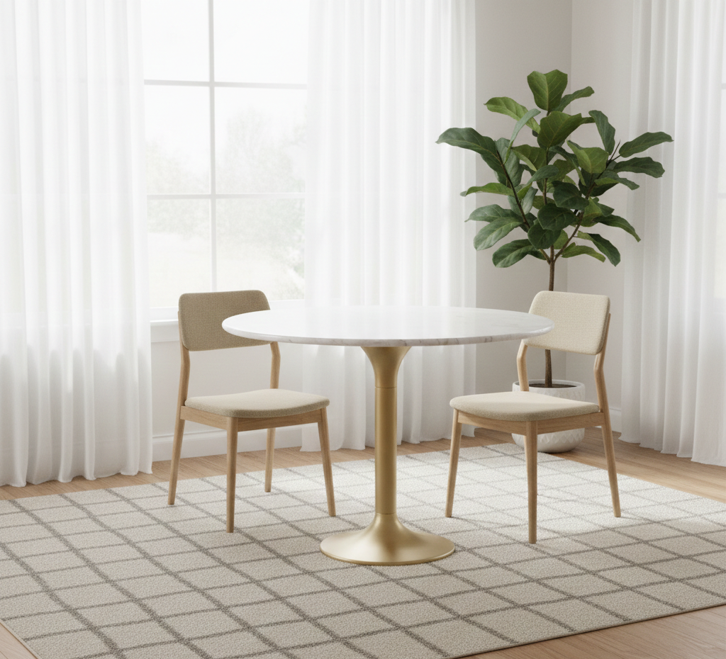 Bistro Marble Top Small Round Dining Table