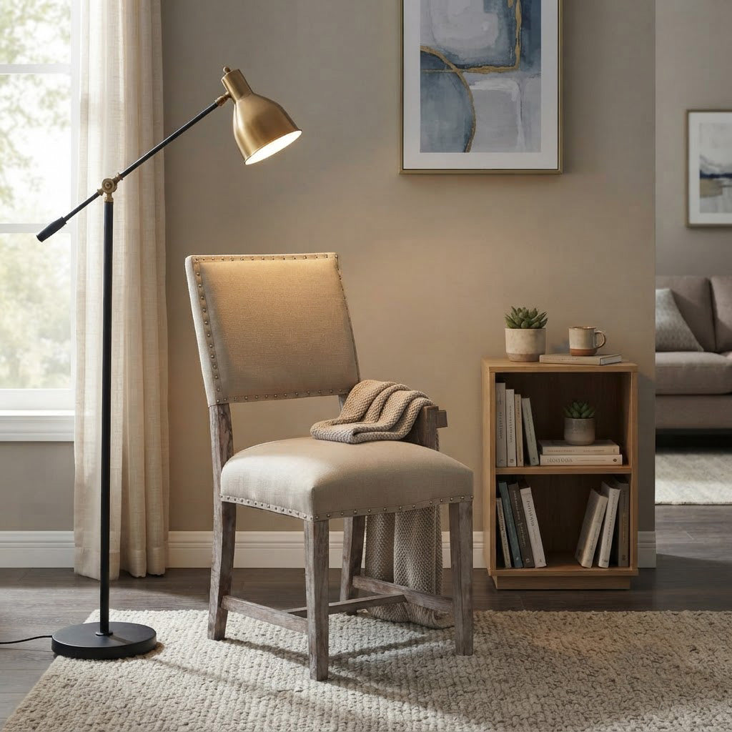 Bristol Acacia Wood Fabric Dining Chair