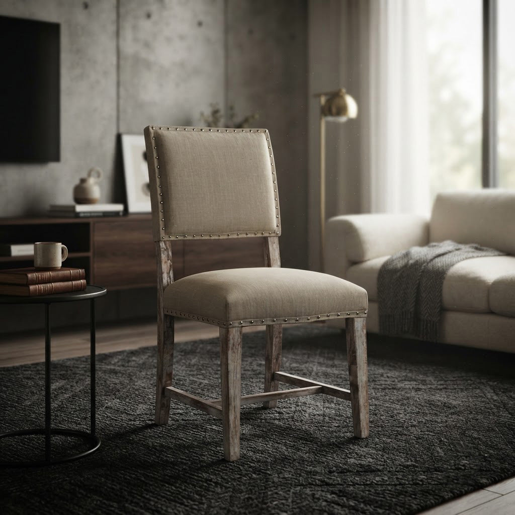 Bristol Acacia Wood Fabric Dining Chair
