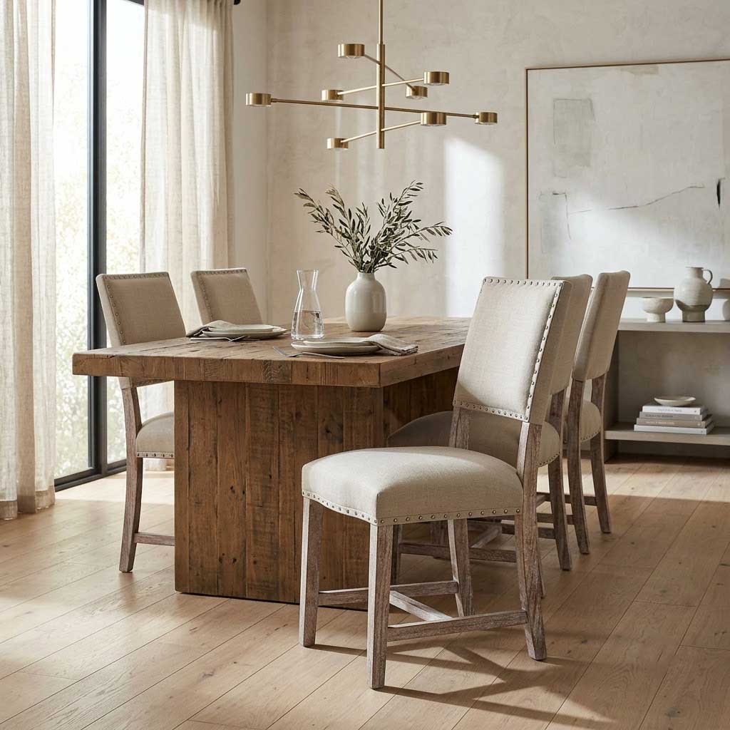 Bristol Acacia Wood Fabric Dining Chair