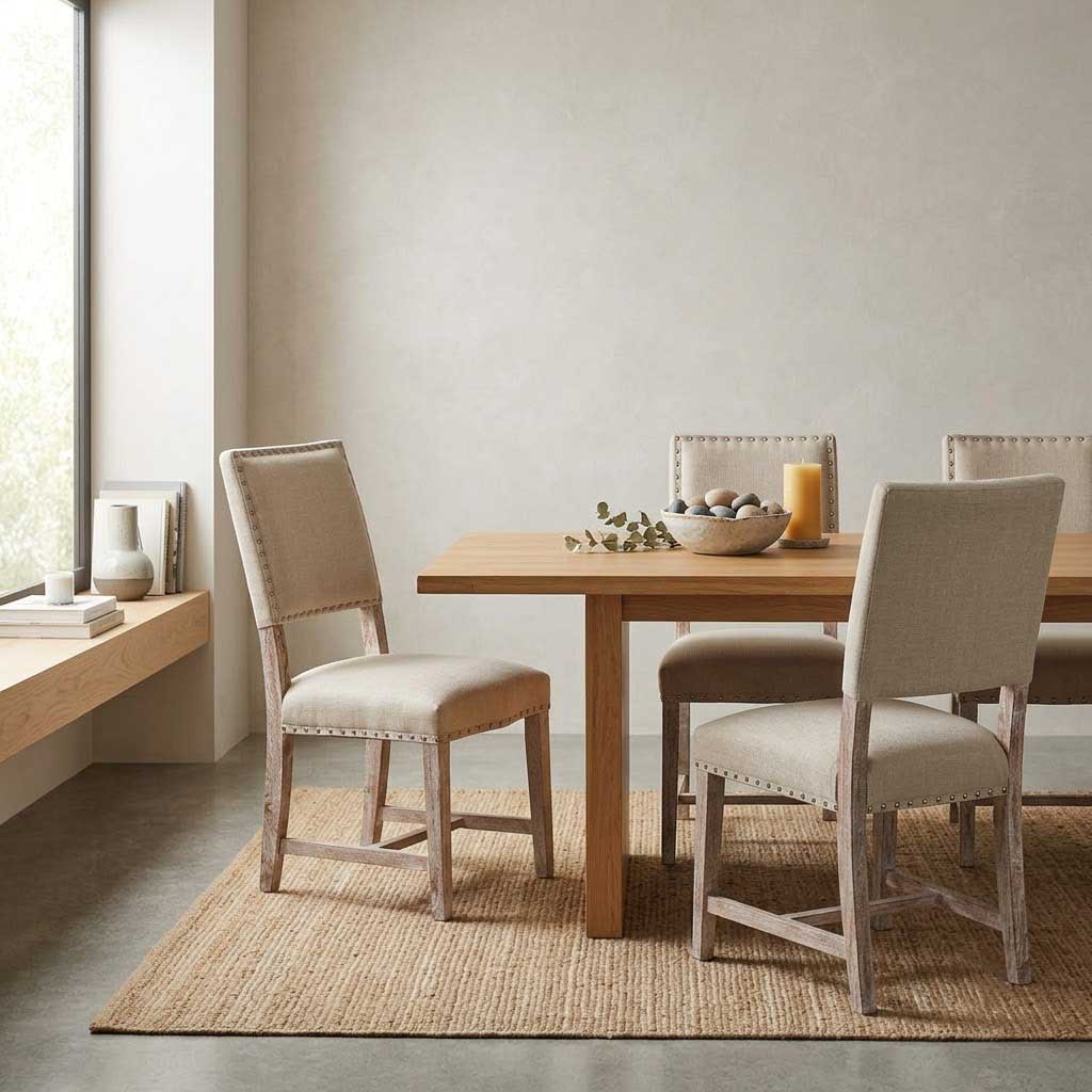 Bristol Acacia Wood Fabric Dining Chair