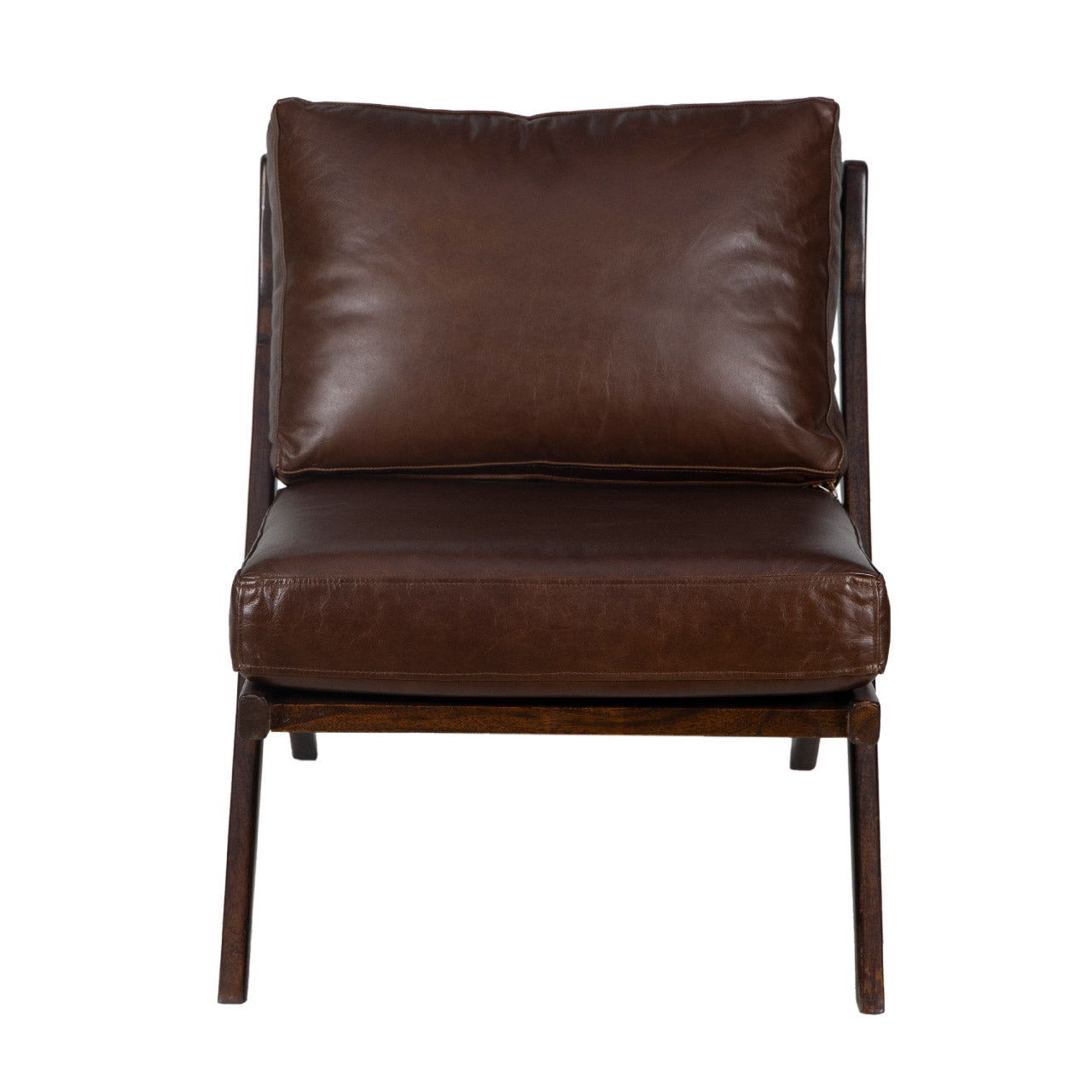Cali Leather Accent Chair - Washed Walnut / Brown