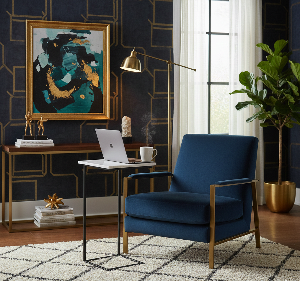 Callix Laptop Table Marble Top