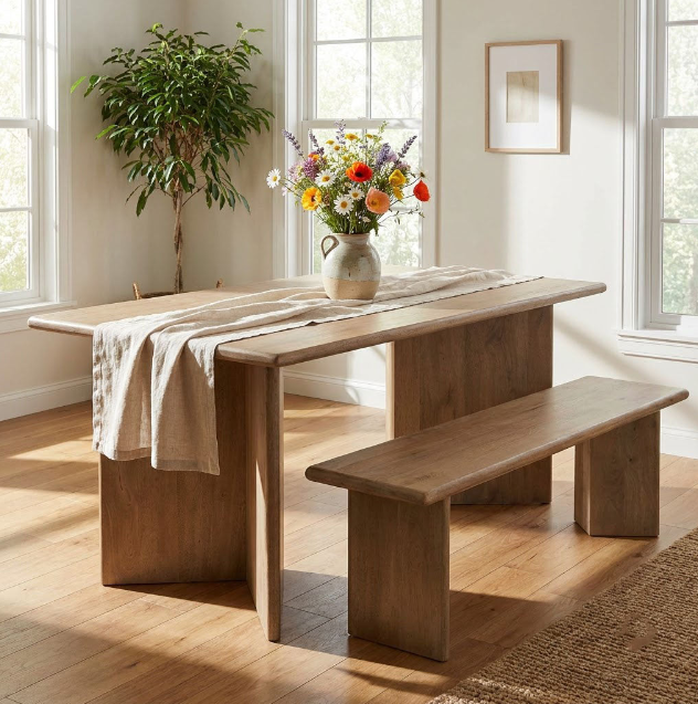 Cambria Mango Wood Dining Bench