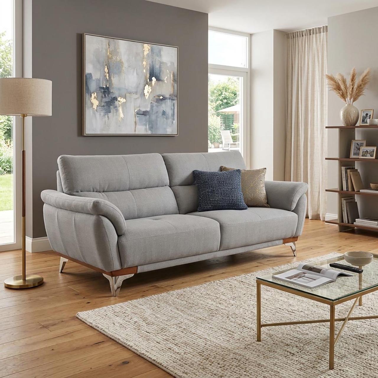 Camden Fabric Comfort Sofa - Blake Cement