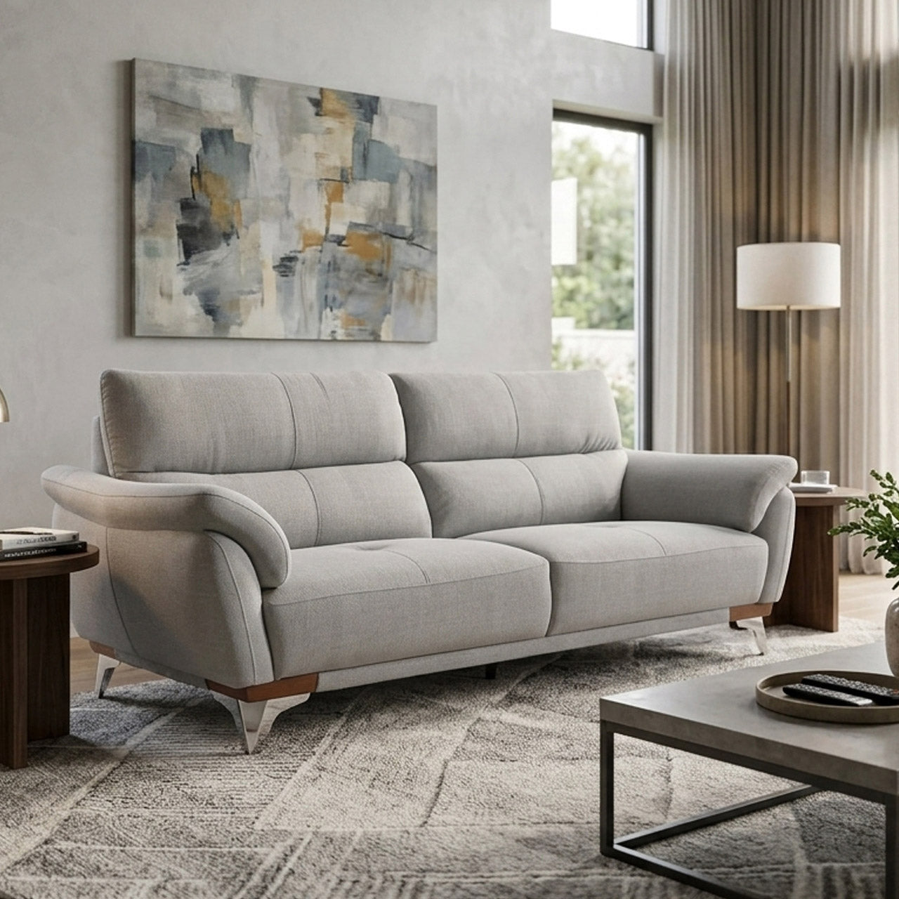 Camden Fabric Comfort Sofa - Blake Cement
