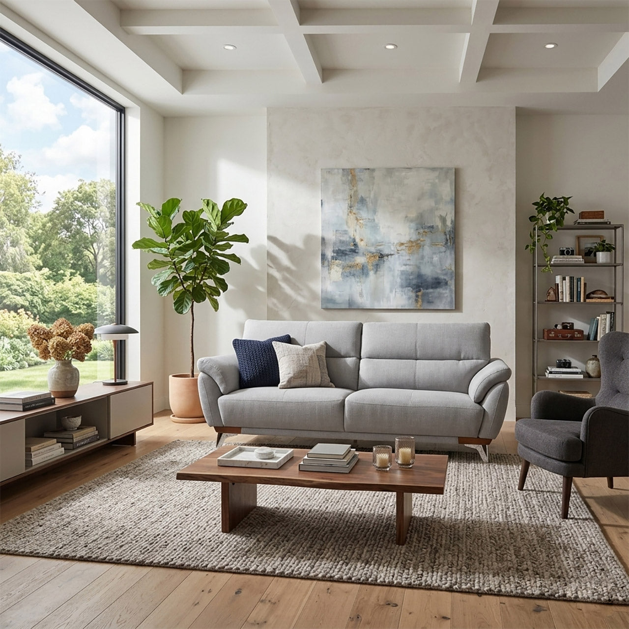 Camden Fabric Comfort Sofa - Blake Cement