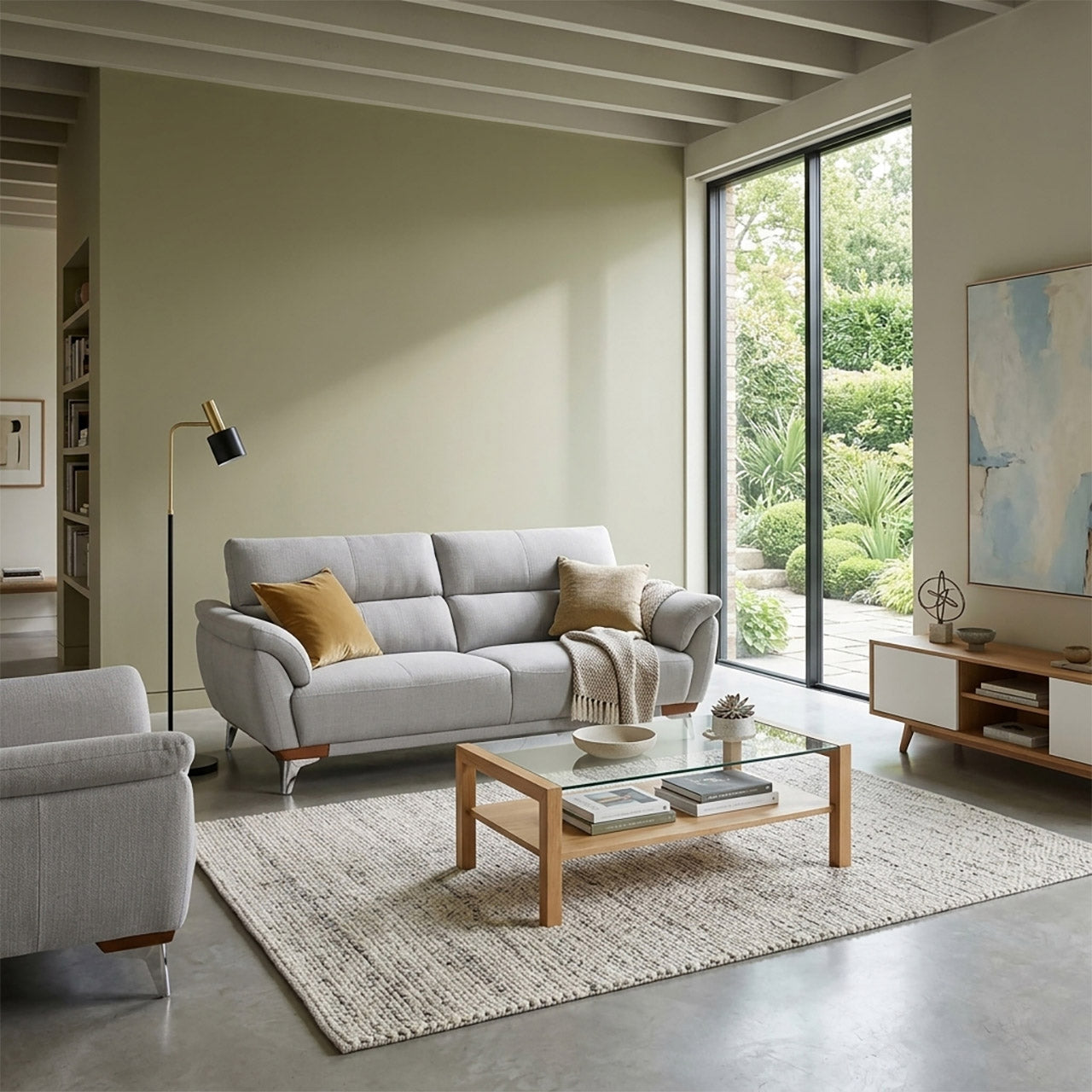 Camden Fabric Comfort Sofa - Blake Cement