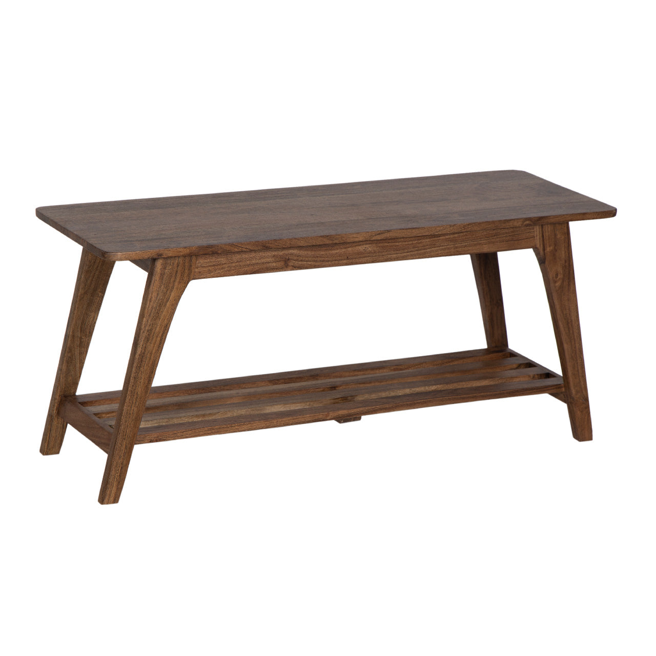Capital Acacia Wood Bench Slatted Shelf - Washed Walnut