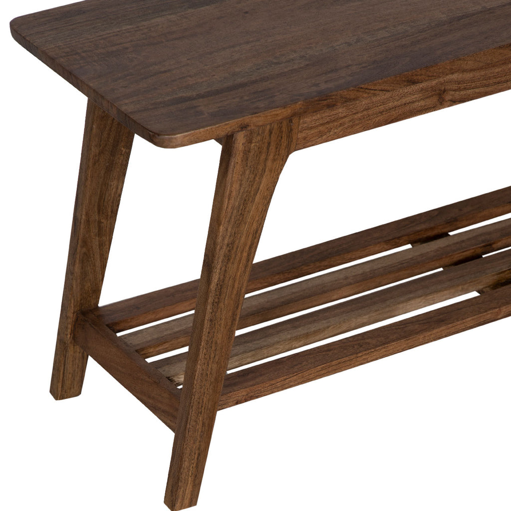 Capital Acacia Wood Bench Slatted Shelf - Washed Walnut