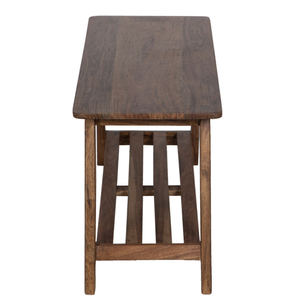 Capital Acacia Wood Bench Slatted Shelf - Washed Walnut