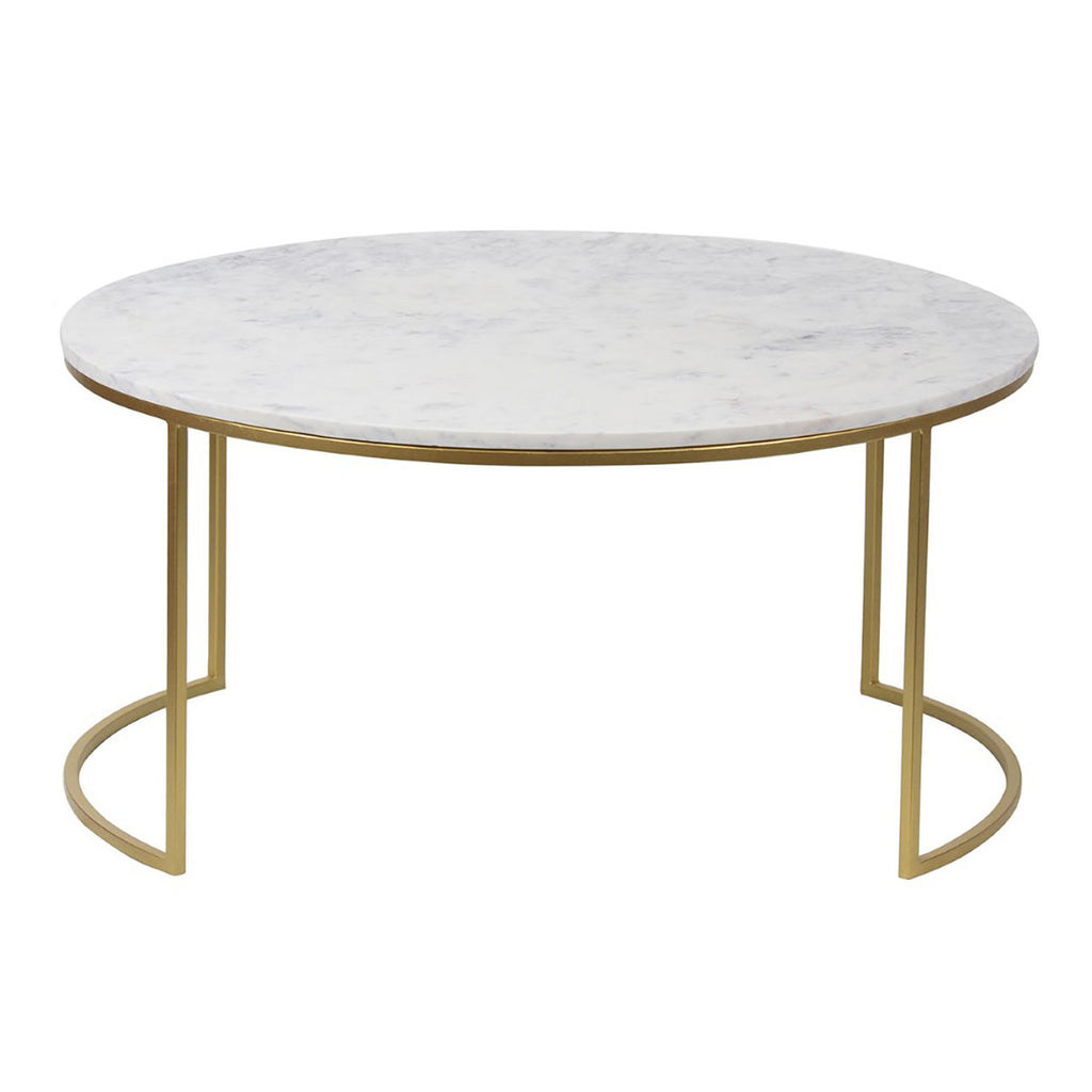 Capri Banswara Marble Coffee Table Gold Iron