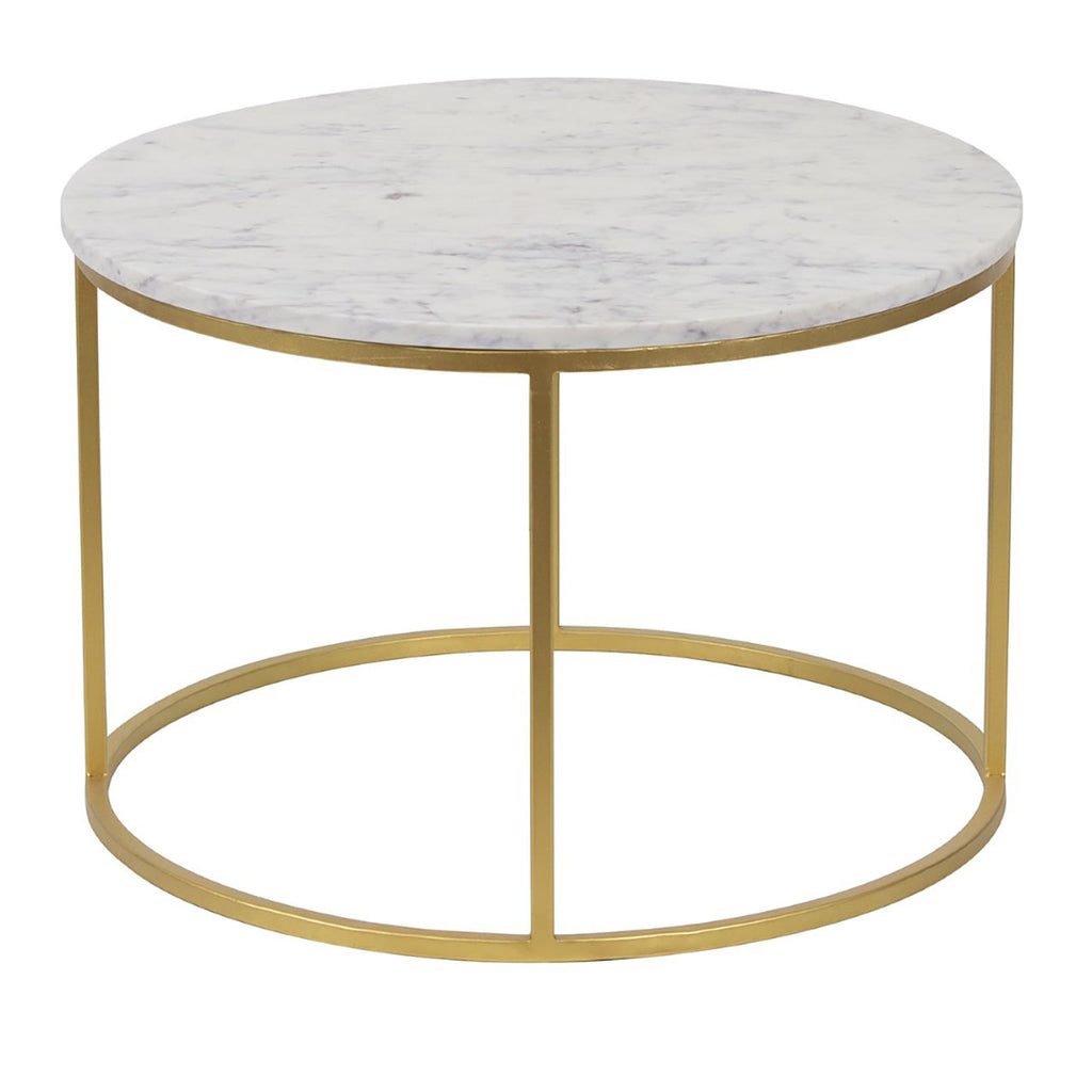 Capri Banswara Marble Coffee Table Gold Iron