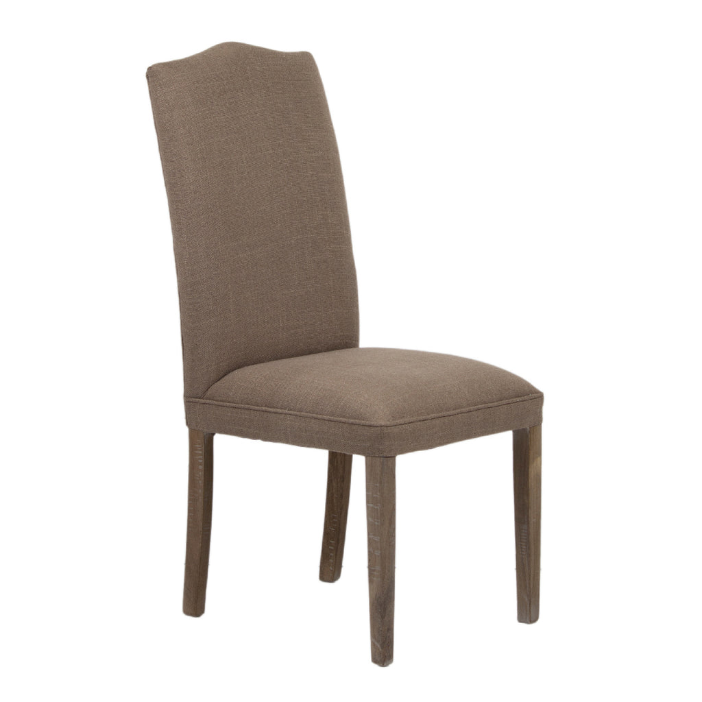 Cardiff Mango Wood Dining Chair Linen Fabric Slate Grey