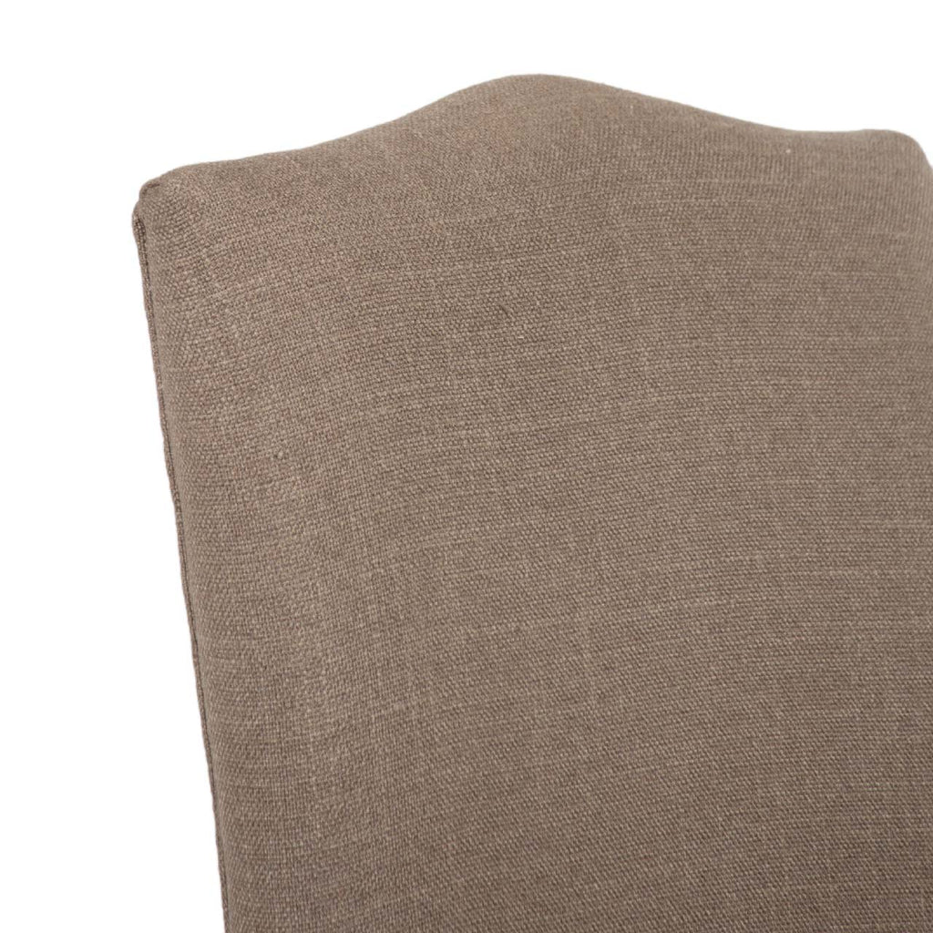 Cardiff Mango Wood Dining Chair Linen Fabric Slate Grey