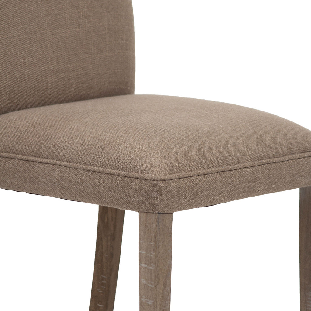 Cardiff Mango Wood Dining Chair Linen Fabric Slate Grey