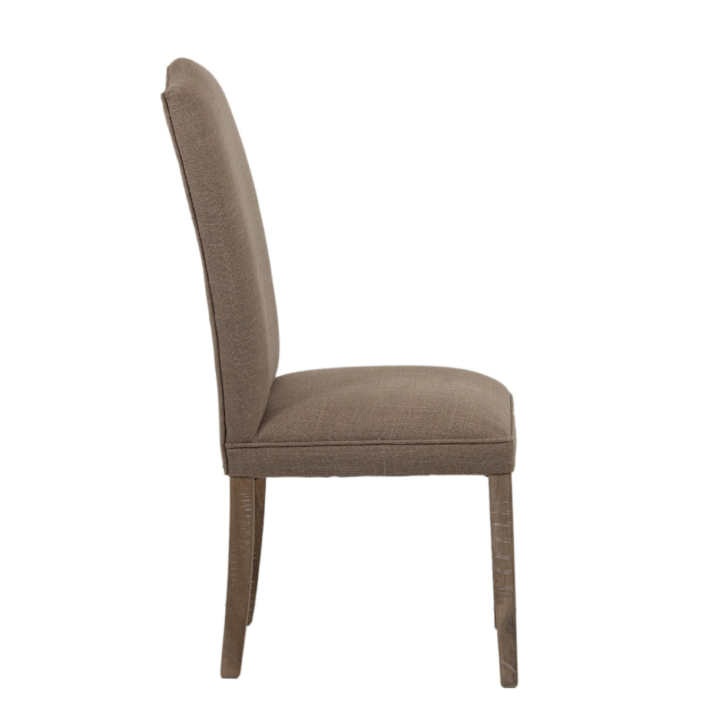 Cardiff Mango Wood Dining Chair Linen Fabric Slate Grey
