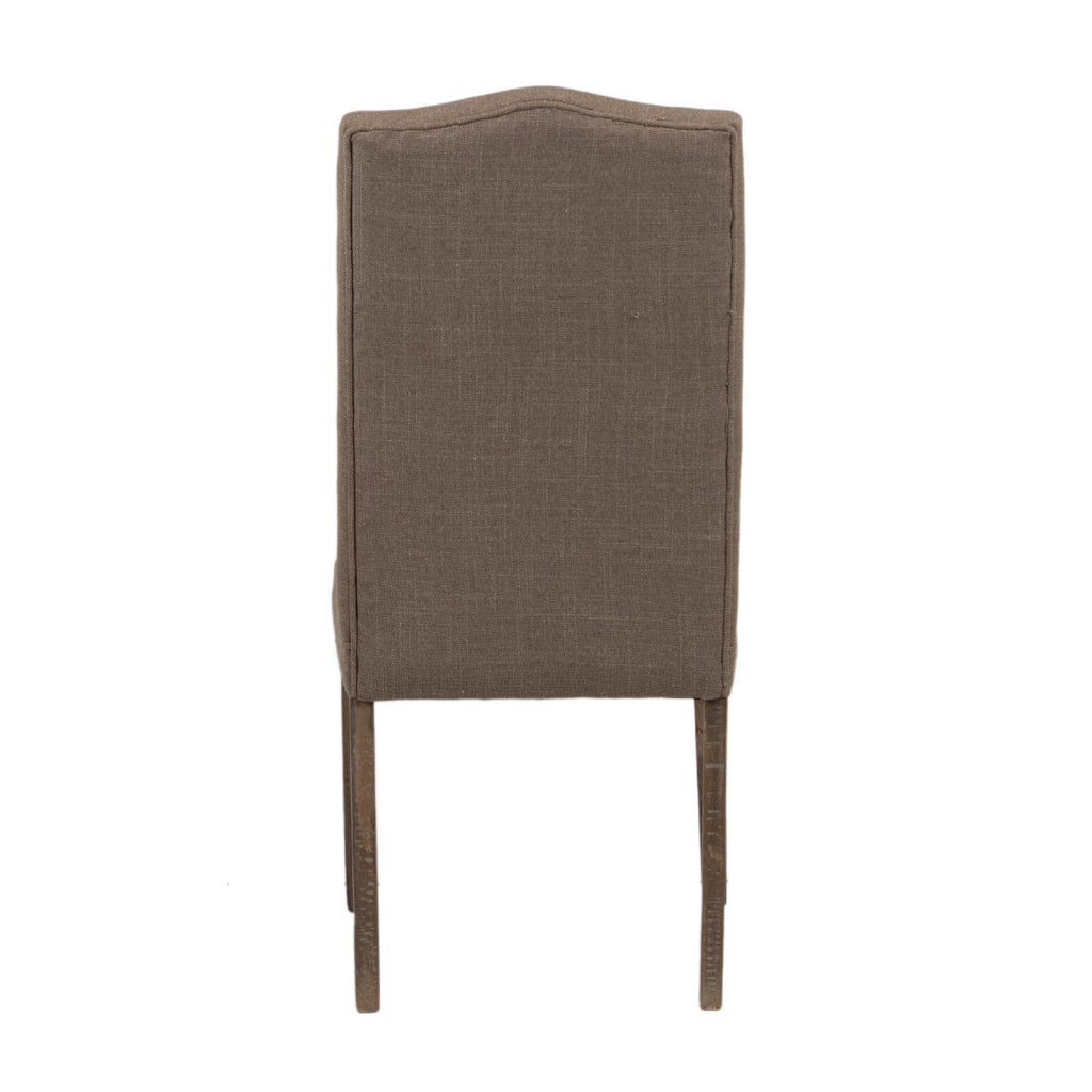 Cardiff Mango Wood Dining Chair Linen Fabric Slate Grey