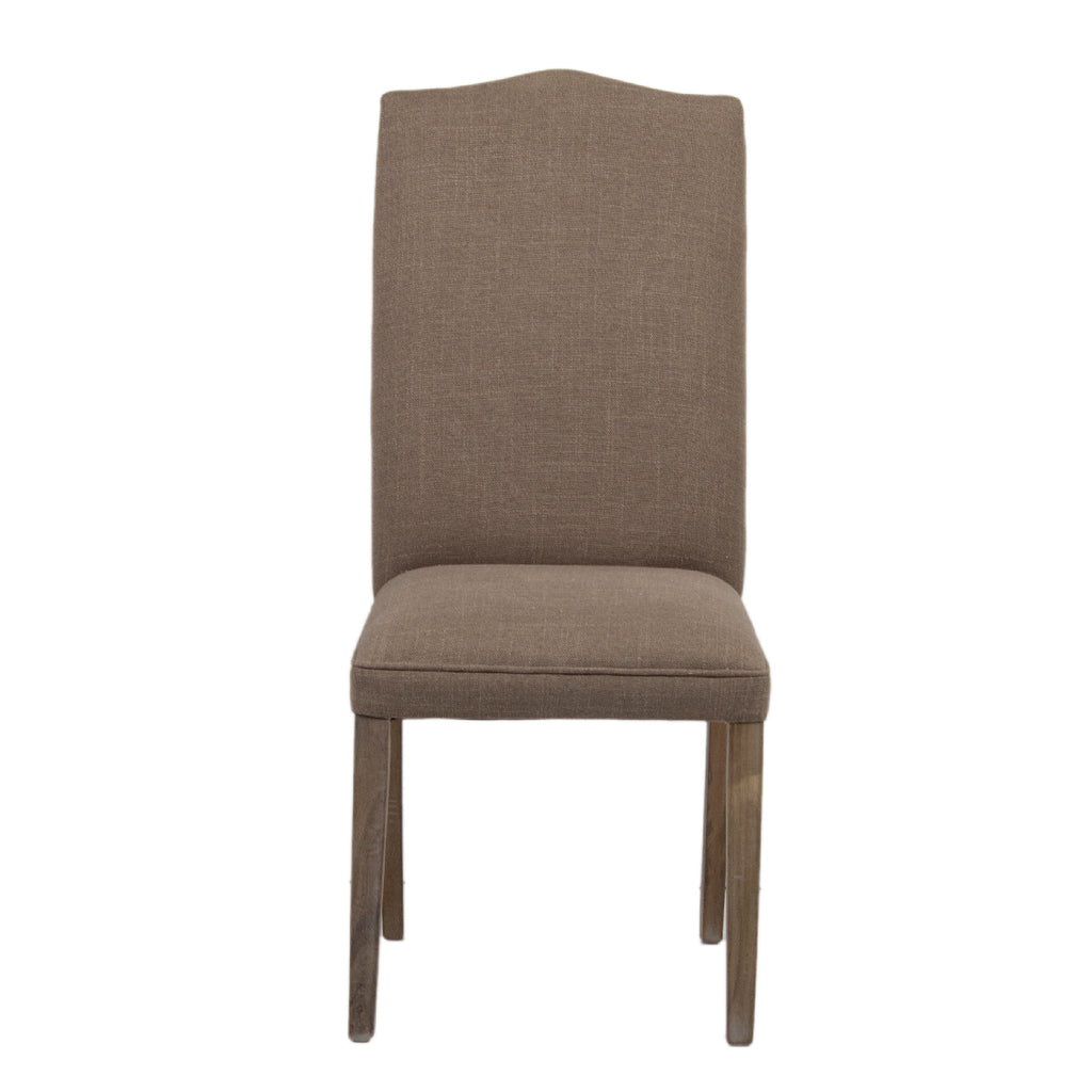 Cardiff Mango Wood Dining Chair Linen Fabric Slate Grey