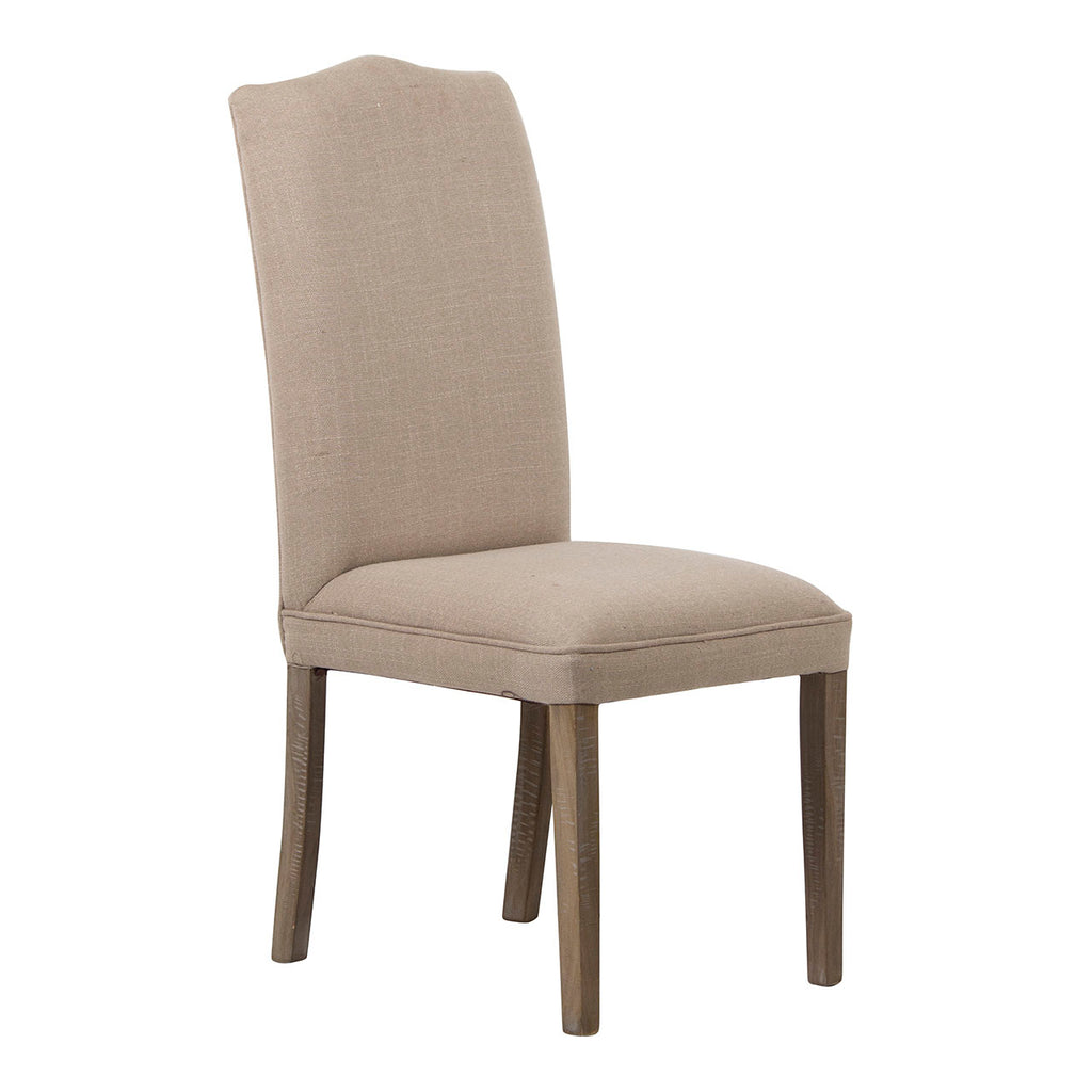 Cardiff Mango Wood Dining Chair Linen Fabric Slate Grey