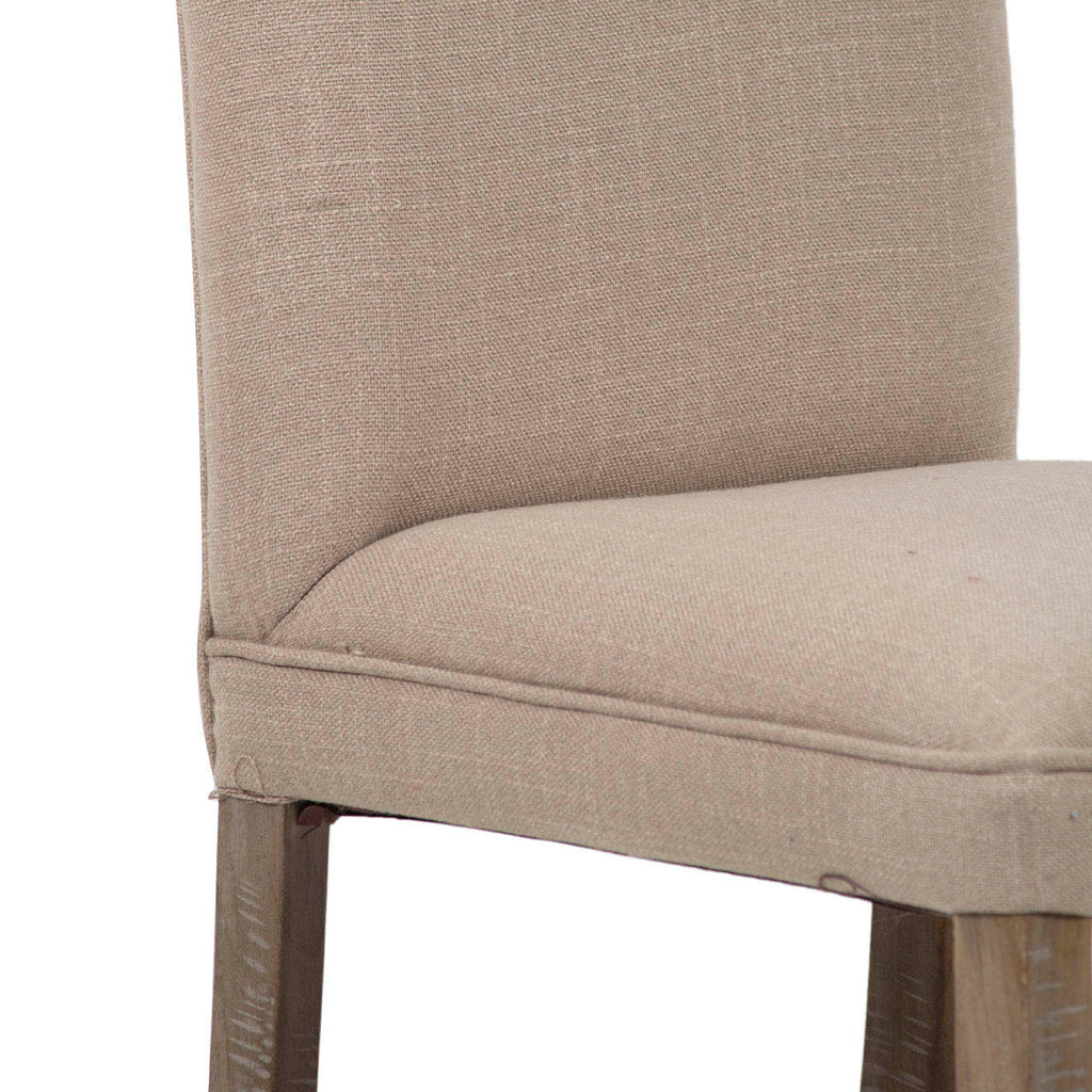 Cardiff Mango Wood Dining Chair Linen Fabric Slate Grey