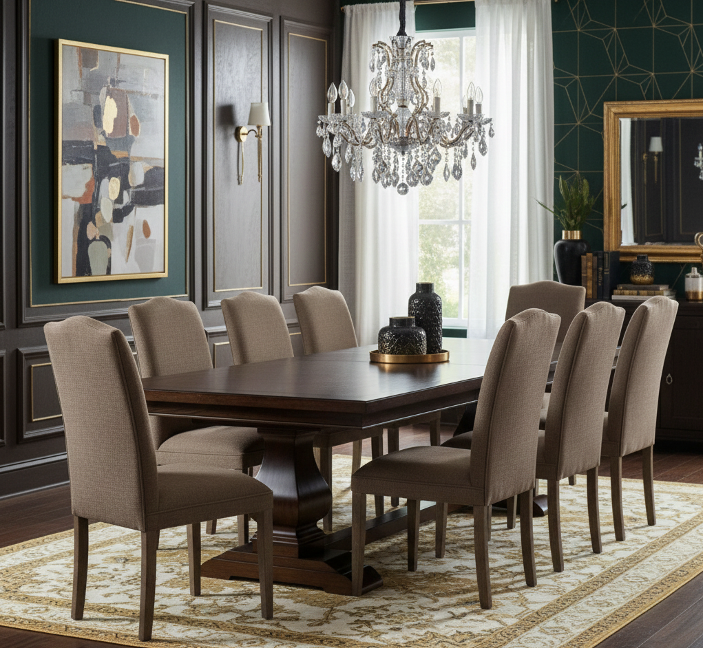 Cardiff Mango Wood Dining Chair Linen Fabric Slate Grey