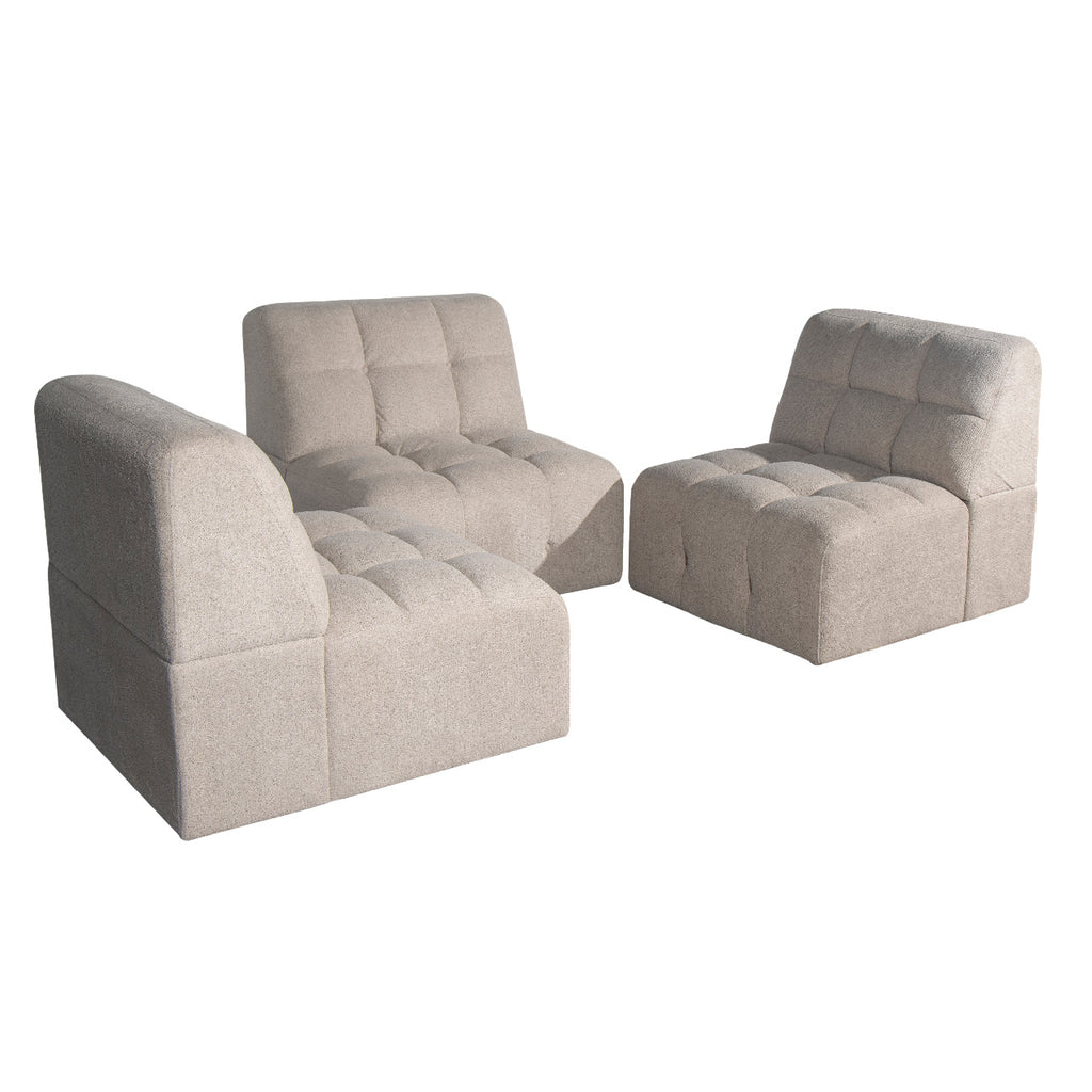 Cauchy Fabric 3 Seat Modular Sofa - Beige