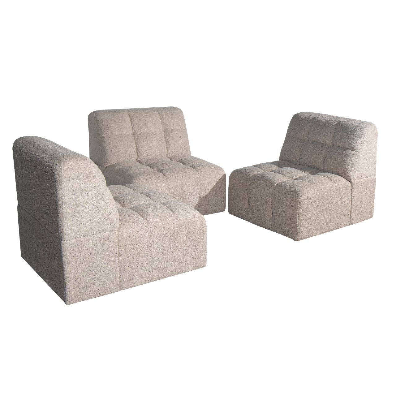 Cauchy Fabric 3 Seat Modular Sofa - Beige