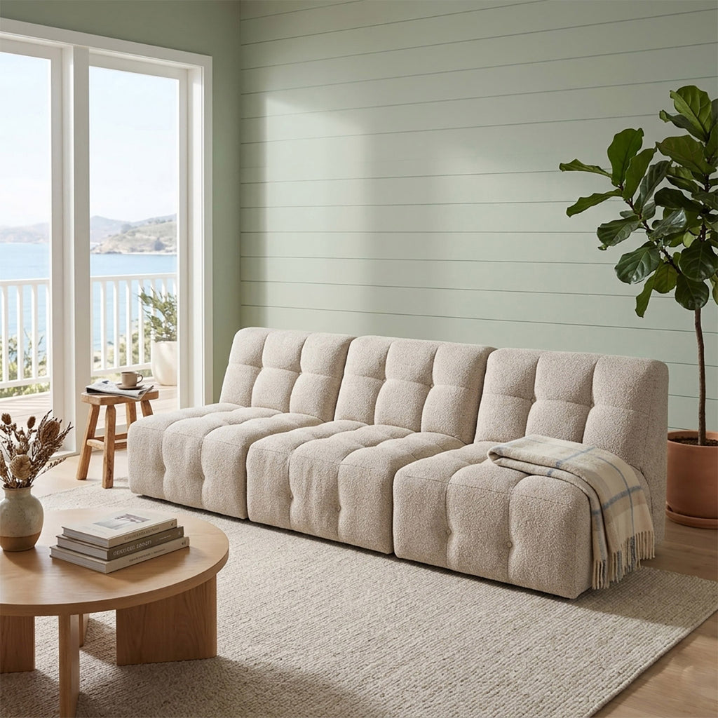 Cauchy Fabric 3 Seat Modular Sofa - Beige