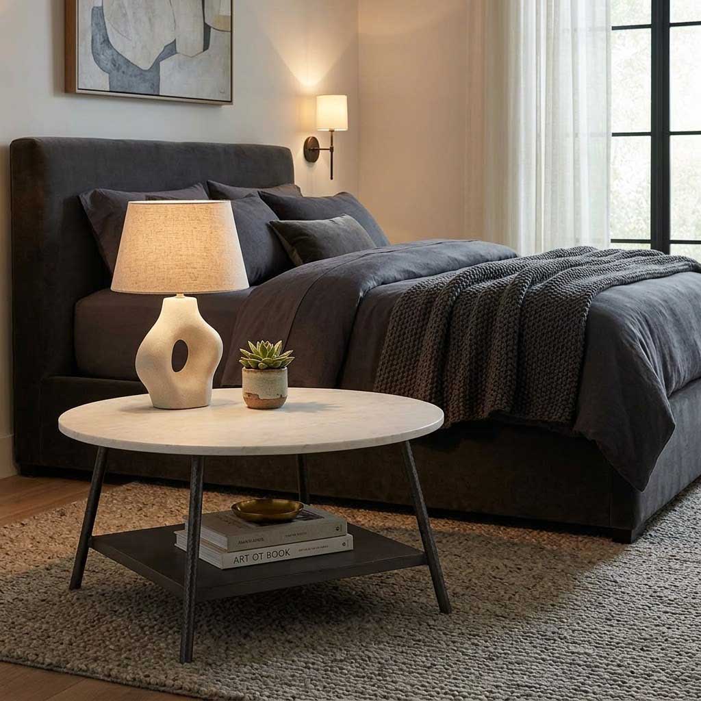 Clarks Marble Top Coffee Table - Black