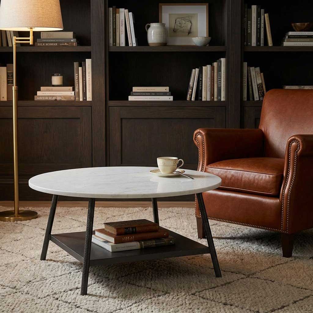 Clarks Marble Top Coffee Table - Black