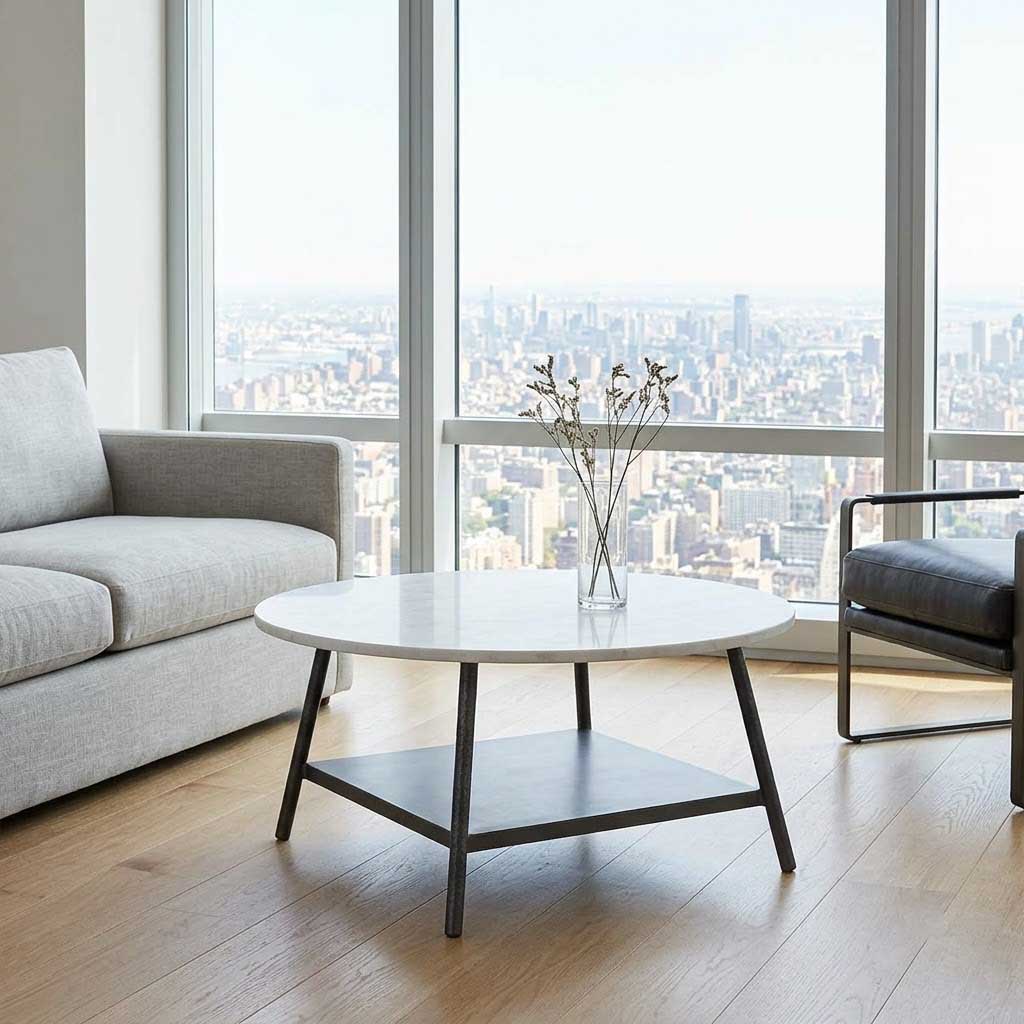 Clarks Marble Top Coffee Table - Black