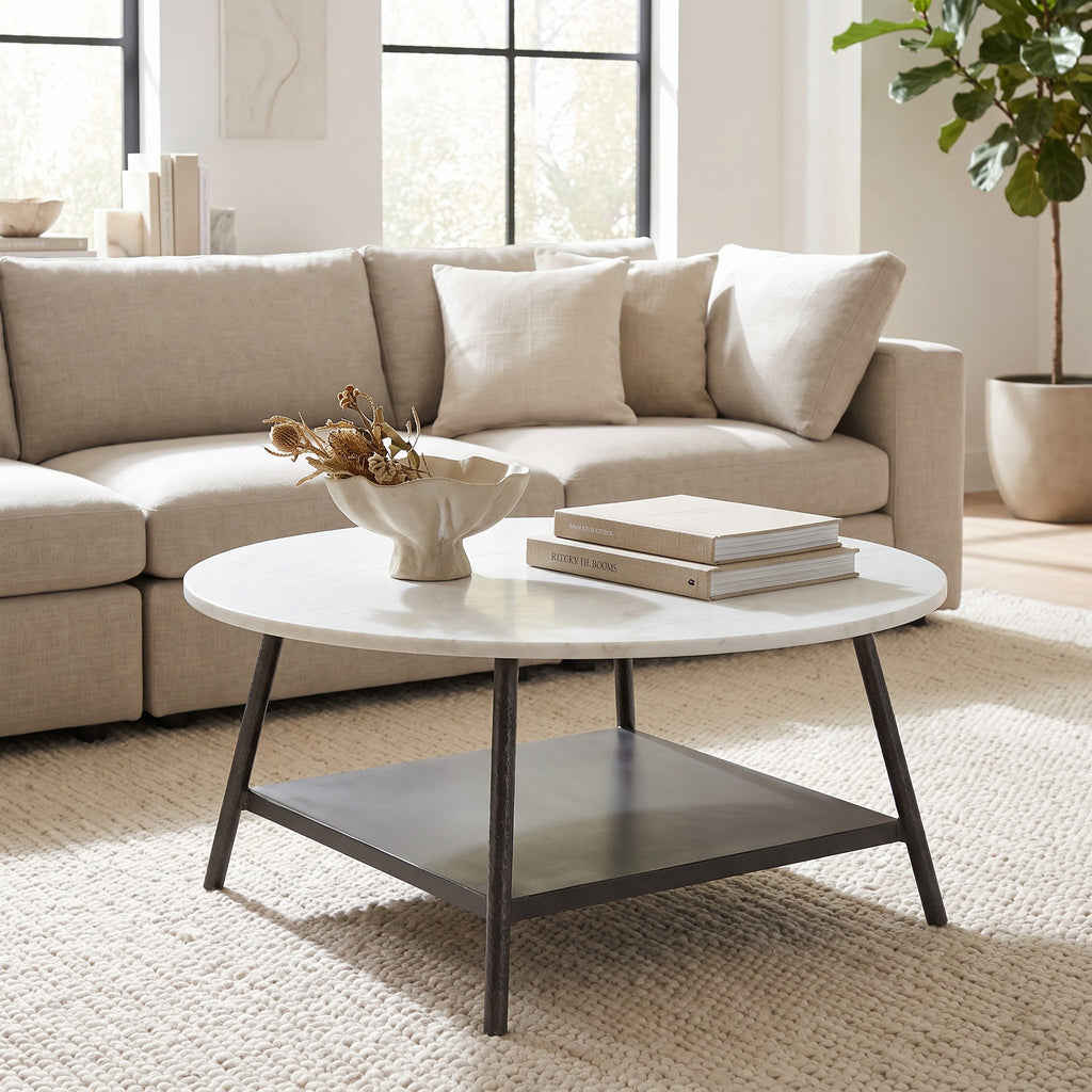 Clarks Marble Top Coffee Table - Black