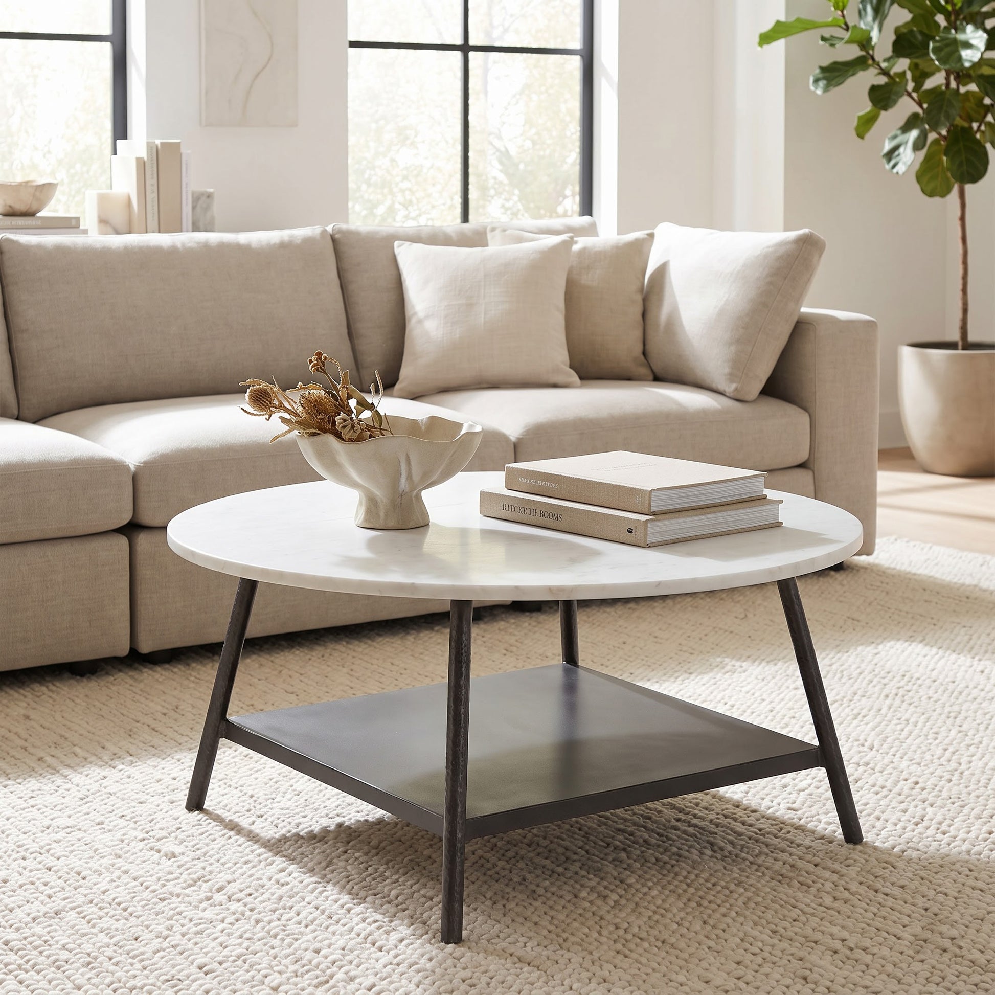 Clarks Marble Top Coffee Table - Black