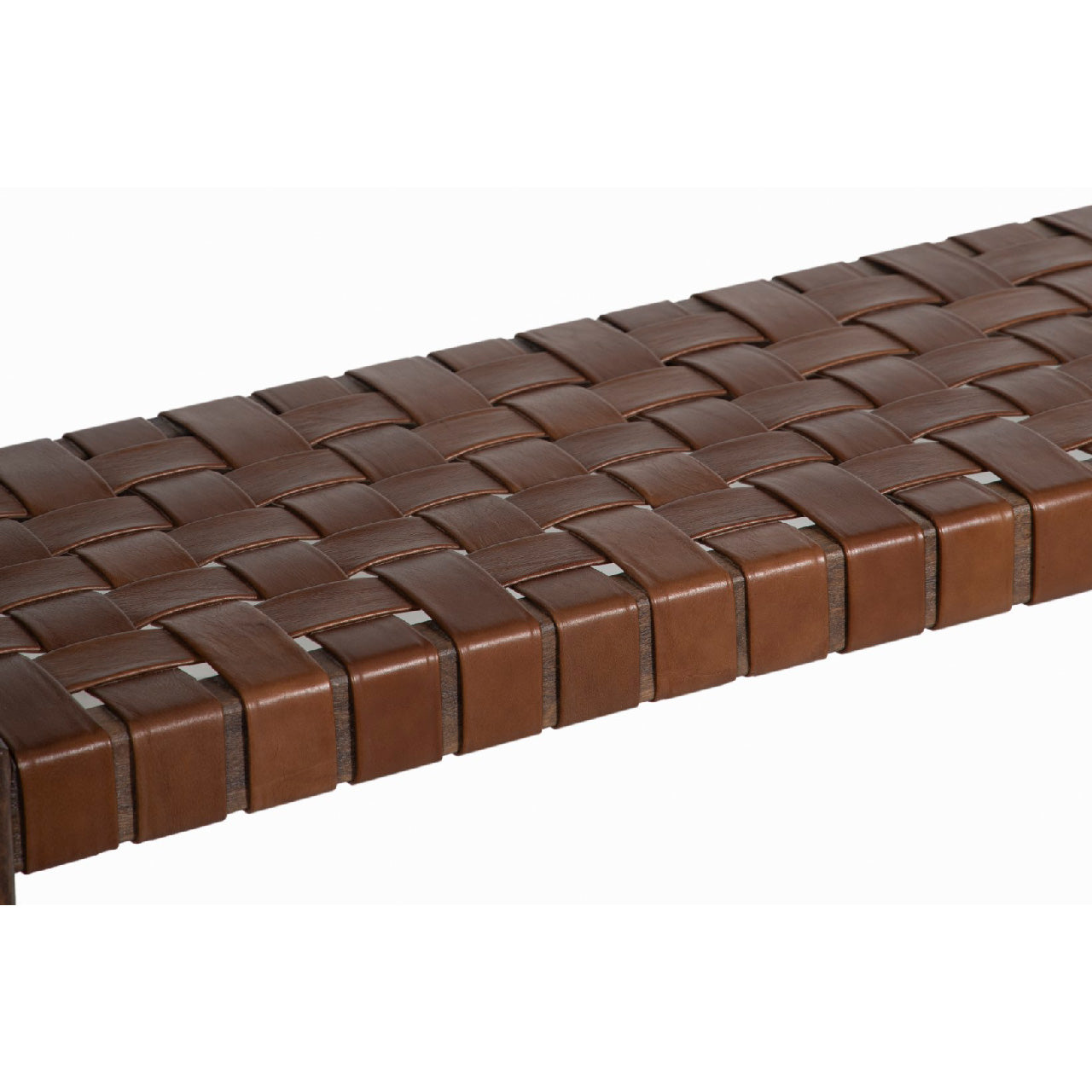 Claudia Acacia Leather Bench