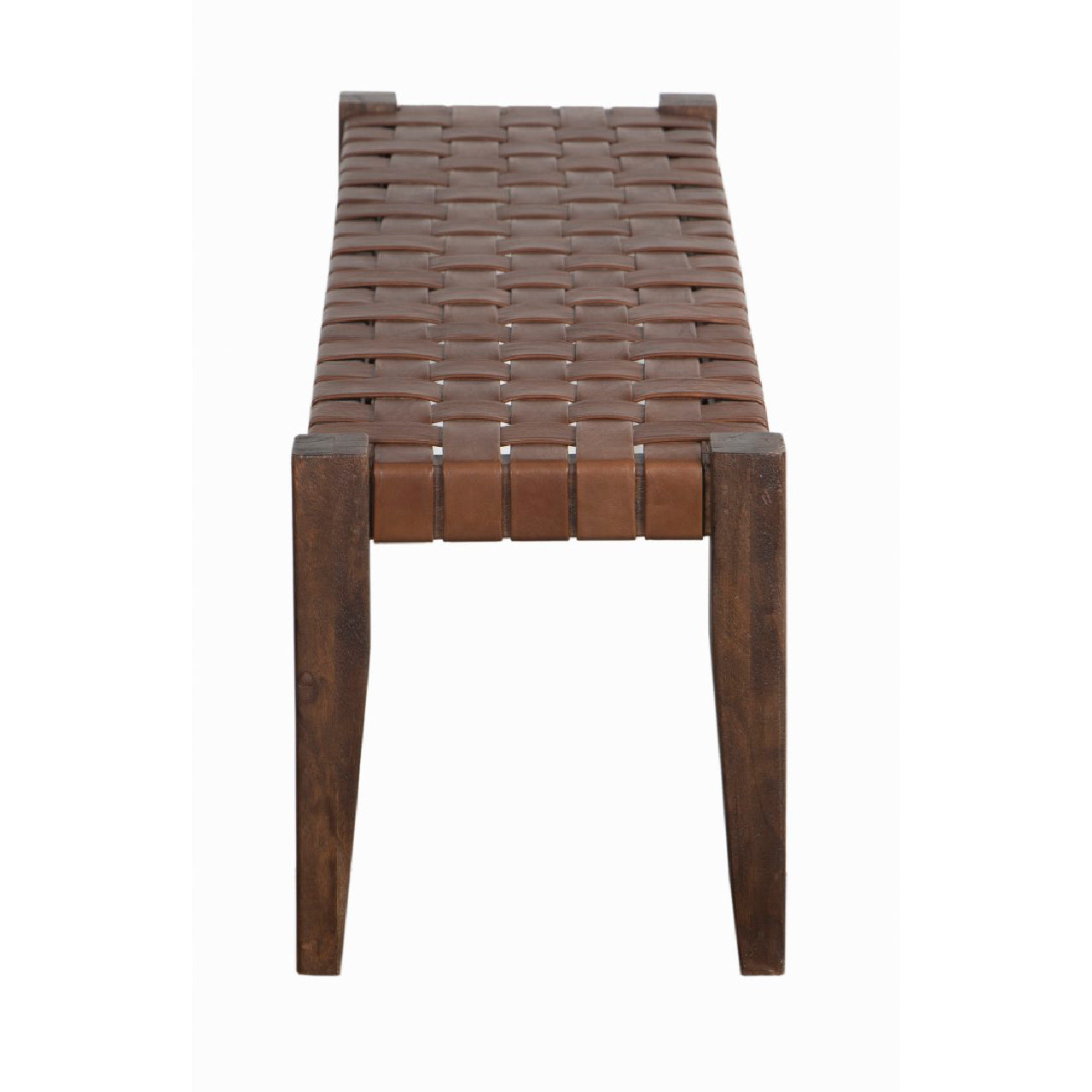 Claudia Acacia Leather Bench
