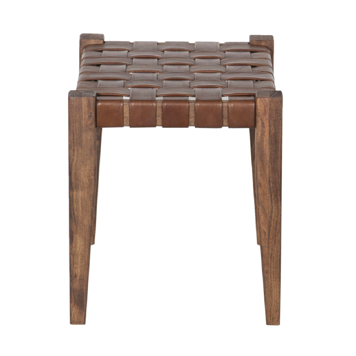 Claudia Acacia Leather Ottoman