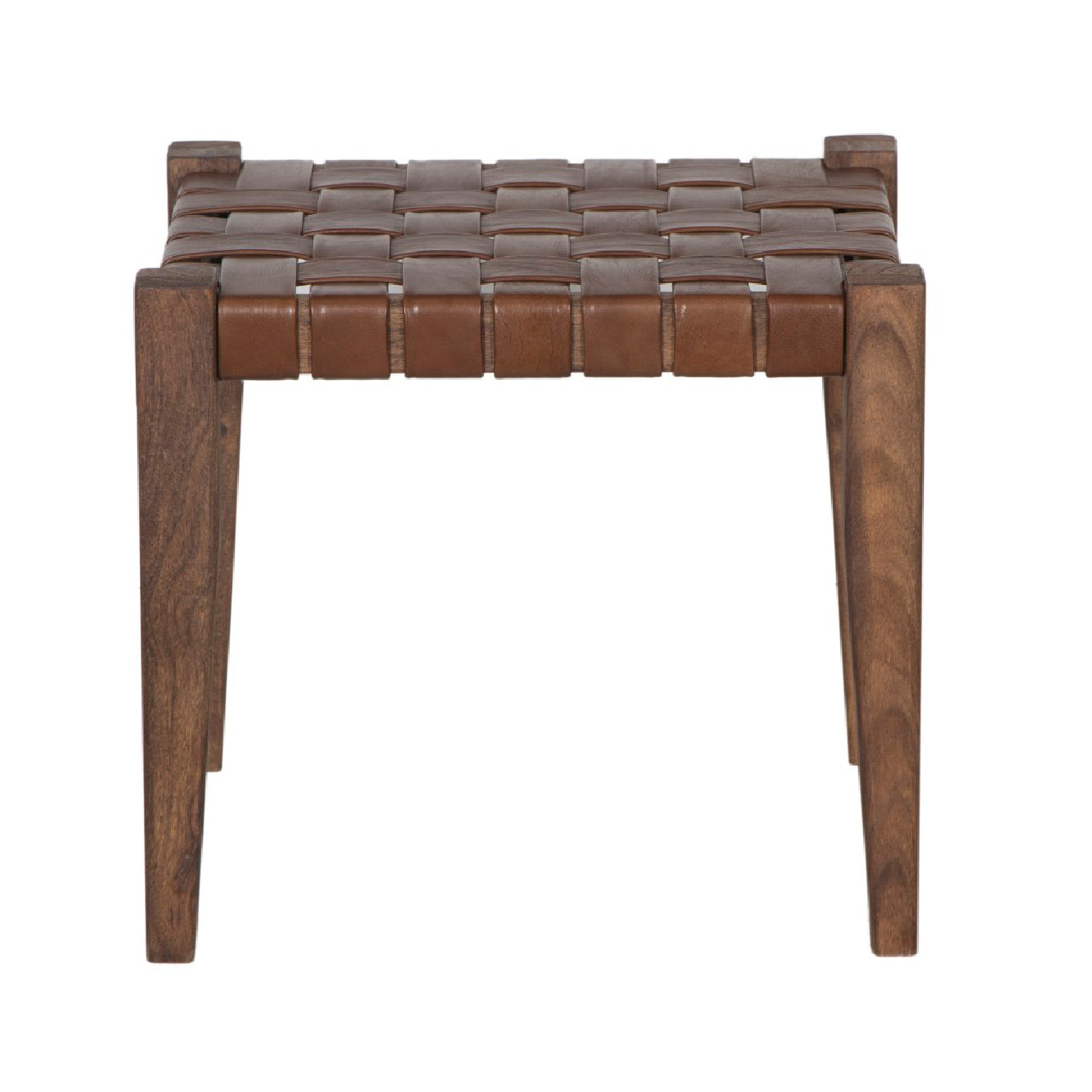 Claudia Acacia Leather Ottoman