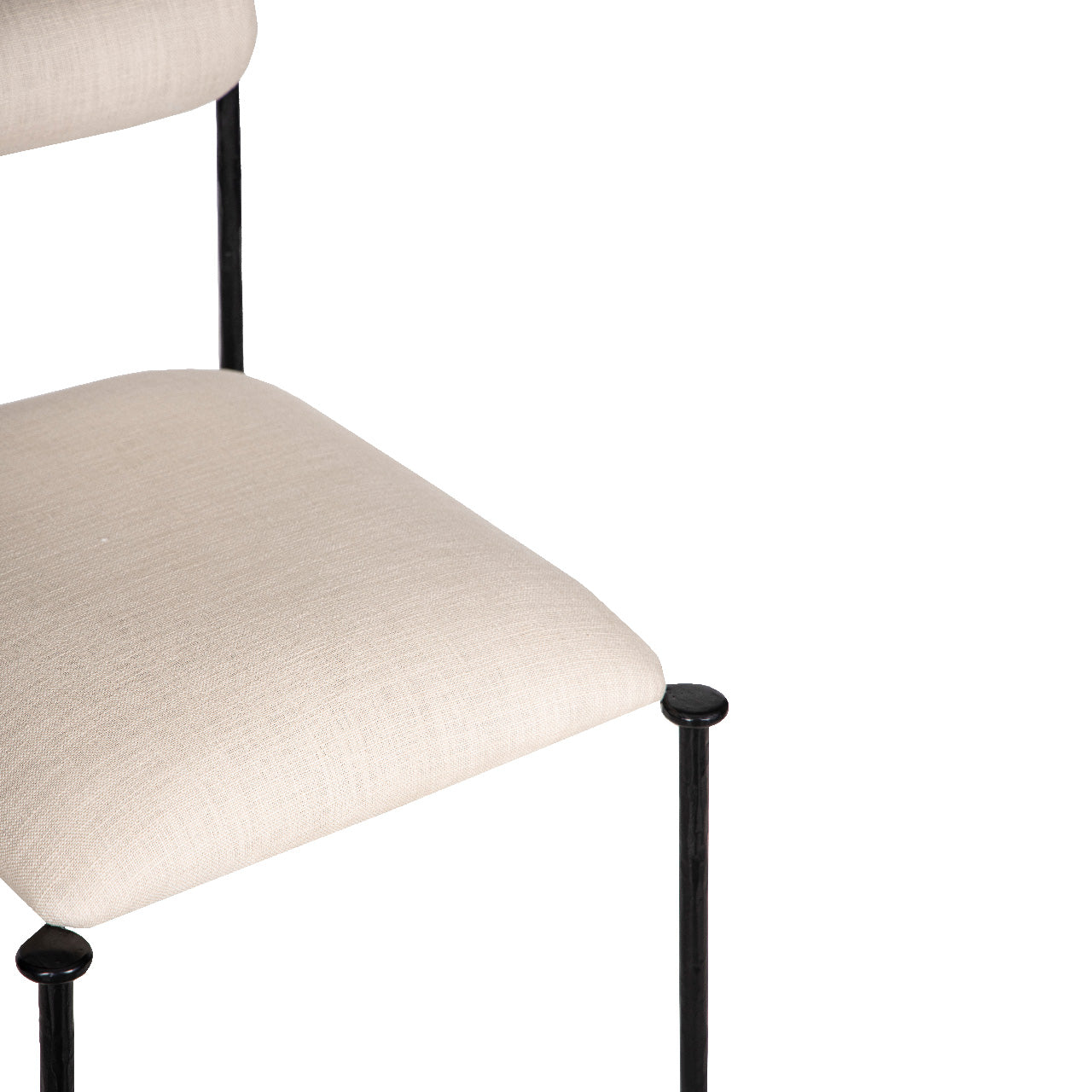 Cleo Hammered Metal Fabric Upholstered Dining Chair - Beige