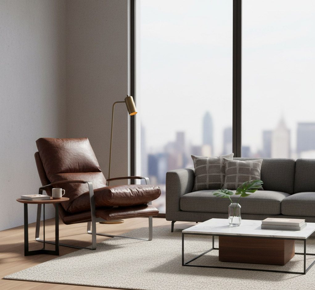 Damo Leather Accent Chair
