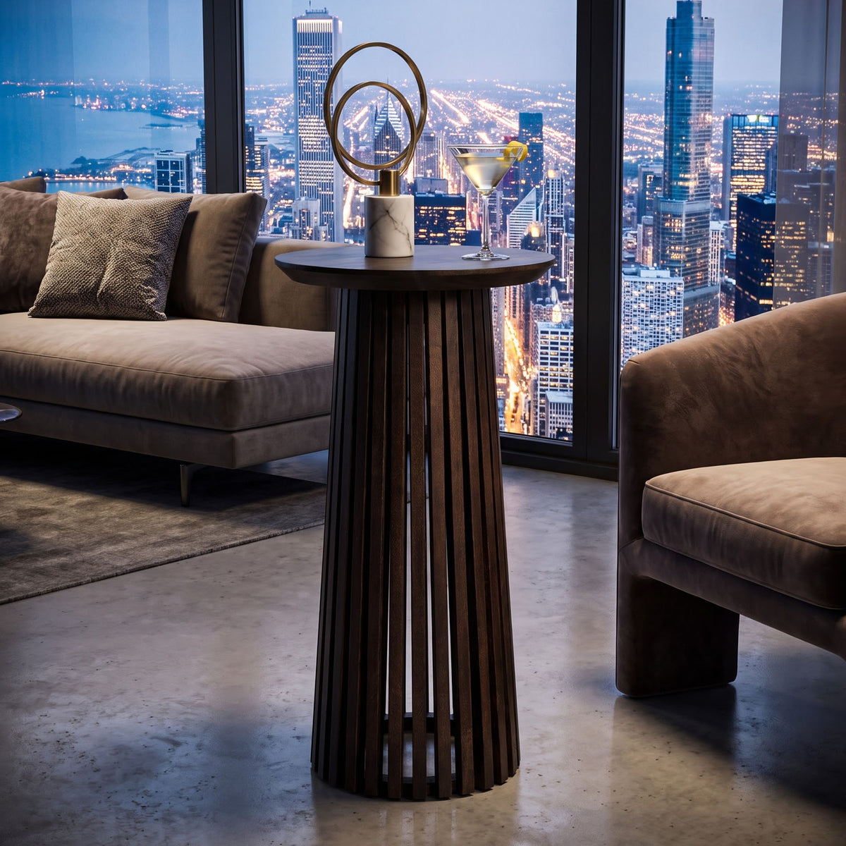 Danish Mango Wood Round Martini Table