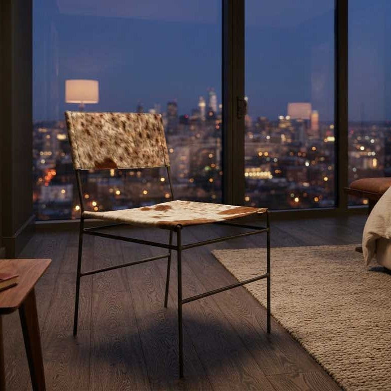 Dayle Leather Iron Dining Chair
